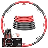 RHINOSPORT Hula Hoop Reifen Erwachsene anfänger 1,2 kg rot abnehmen Kinder mit massband...