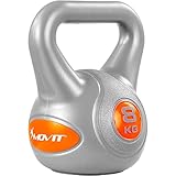 MOVIT Kettlebell STYLISH Grey, Kugelhantel mit Bodenschonender Kunststoffhülle, 2 bis 20...