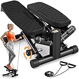 Mini Stepper für Zuhause mit Power Ropes, Einstellbarer Widerstand Swing Stepper mit...