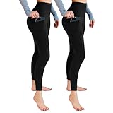 Leafigure 2er Pack Sport Leggings Damen High Waist Sporthose Damen Mit Taschen Gym...