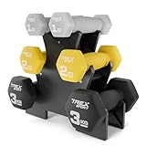 TREX SPORT Neopren Hanteln Set mit Hantelständer | Kurzhanteln 6er Set 2x1kg, 2x2kg,...