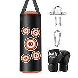 JUOIFIP Boxsack Hängend Set, Boxsack Kinder 60 cm, Microfiber Leder Schwere Tasche für...
