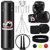 Prorobust Boxsack-Set, 120cm PU Heavy Duty mit 12OZ Boxhandschuhen für MMA Kickboxen Home...