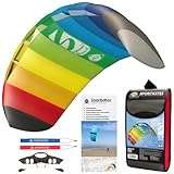 HQ Lenkmatte Lenkdrachen Symphony Beach III 1.3 Rainbow, Zweileiner Matte, Drachen für...