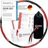 KIANA SPORTS® Hula Hoop Reifen Erwachsene inkl. Tasche und Übungsplan [1,2 kg] -...